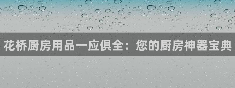 鸿运国际平台网址|花桥厨房用品一应俱全：您的厨房神器宝典